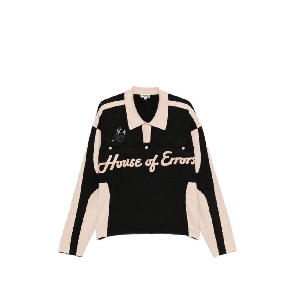 House Of Errors Black Polo Shirts Men